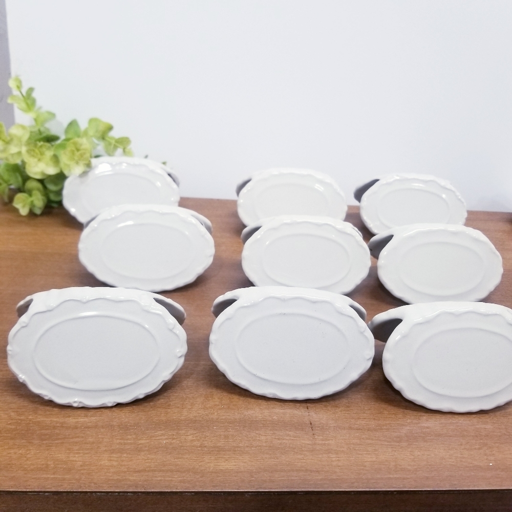 (Set of 10) Hearth & Hand Oval Ceramic Placecard Holders Stoneware